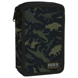 Piórnik dwukomorowy z wyposażeniem BackUp 4 model Dinozaury DW 113