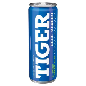 Tiger Blue Screen Gazowany napój energetyzujący o smaku jabłko-kiwi 250 ml