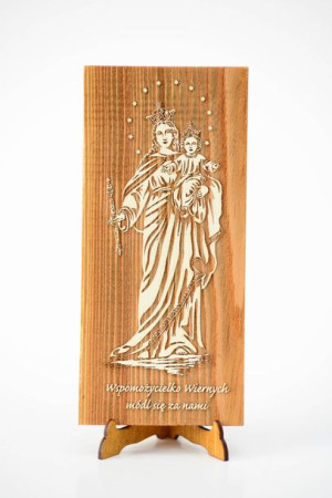 Matka Boża Wspomożycielka - Płaskorzeźba laserowa na desce (mała)