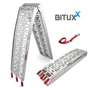 Rampa Najazd Aluminiowy Składany Bituxx Udźwig 340kg + Pas