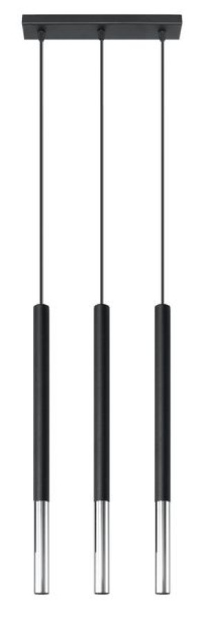 Zwis Mozaica 3L czarny chrom lampa wisząca do salonu nad stół