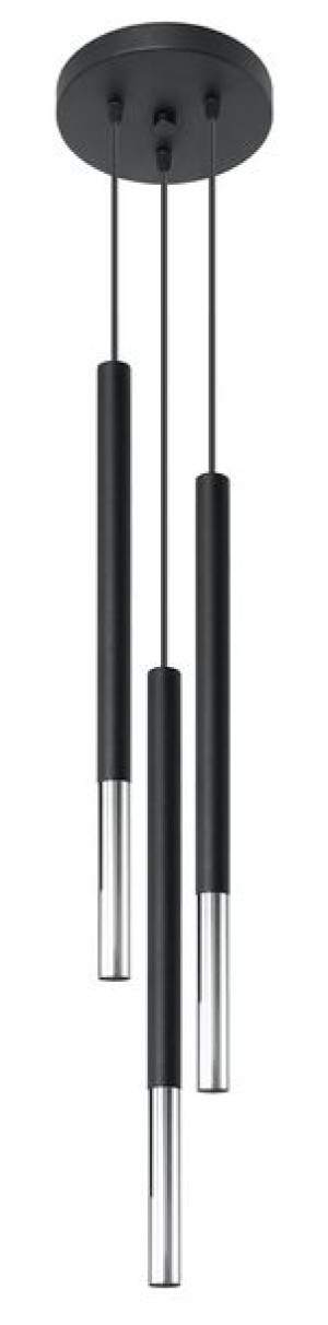 Zwis Mozaica 3P czarny chrom lampa wisząca do salonu nad stół