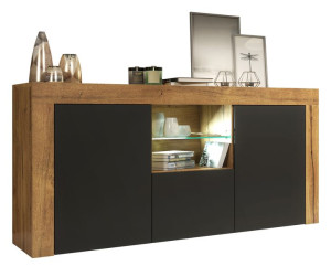 Komoda Stolik Szafka Rtv Loft Retro Dąb/czarny Mat E111