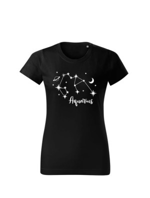 Koszulka T-shirt Czarna znak zodiaku Wodnik w rozmiarze M