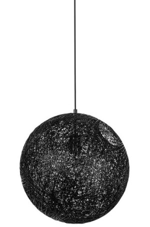 Lampa wisząca LUNA 60 czarna - sznurek konopny