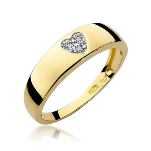 Złoty Pierścionek 585 z diamentem brylant 0,03ct 24