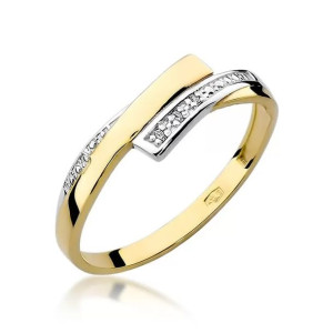 Złoty Pierścionek 585 z diamentem brylant 0,02ct 24