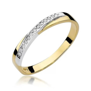 Złoty Pierścionek 585 z diamentem brylant 0,07ct 25