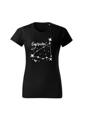 Koszulka T-shirt Czarna znak zodiaku Koziorożec rozmiar S