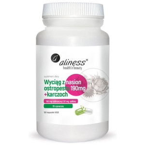 Wyciąg z nasion ostropestu 190 mg+karczoch 100 Vege kaps. Aliness