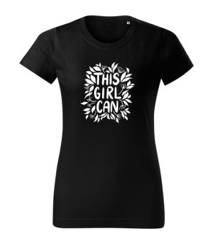 Koszulka z nadrukiem THIS GIRL CAN rozmiar S kolor czarny