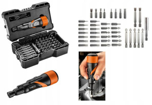 Wkrętak akumulatorowy 2,1Nm 3,6V +44 bity NEO TOOL