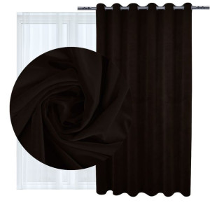 Zasłona welurowa Velvet na przelotkach 260g 140x250 873-29 brązowa