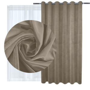 Zasłona welurowa Velvet na przelotkach 260g 140x250 873-58 mocca
