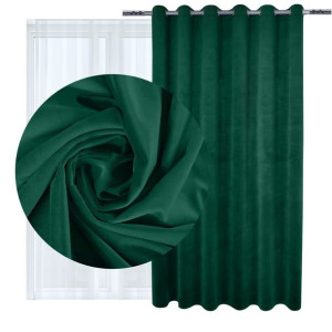 Zasłona welurowa Velvet na przelotkach 260g 140x250 873-26 zieleń butelkowa