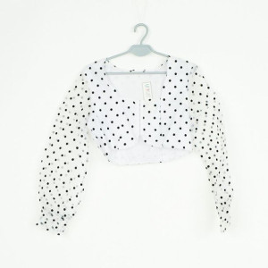 Bluzka Damska Crop Biała W Kropki Missguided R. 40