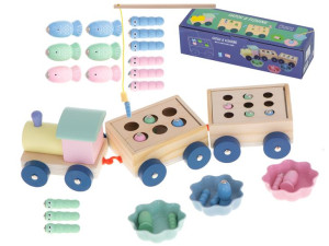 Sorter Drewniany Magnetyczny Pociąg Montessori Zabawka Sensoryczna