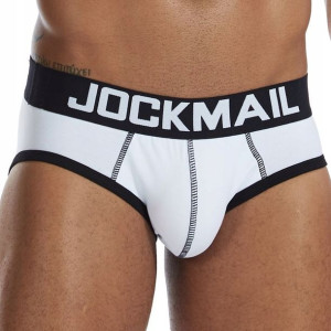 Sexowne slipy bawełniane Jockmail, białe XXL