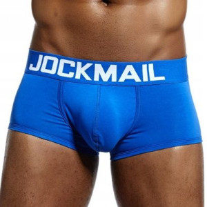 Bokserki bawełniane Jockmail, kolor niebieski XL
