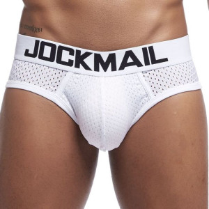 Siateczkowe slipy Jockmail, kolor biały L