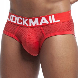 Siateczkowe slipy Jockmail, kolor czerwony L