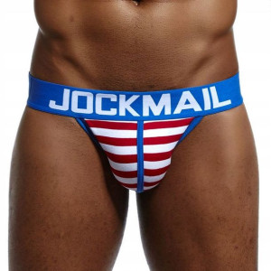 Slipy bawełniane Jockmail, kolorowe- blue XXL