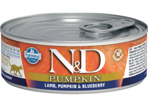 FARMINA N&D CAT LAMB & PUMPKIN & BLUEBERRY - mokra karma dla kota - puszka
