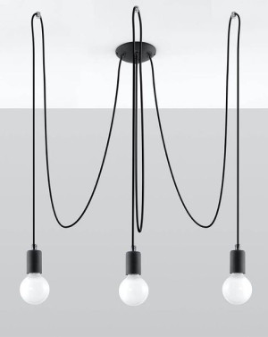 Żyrandol Edison 3 Czarny