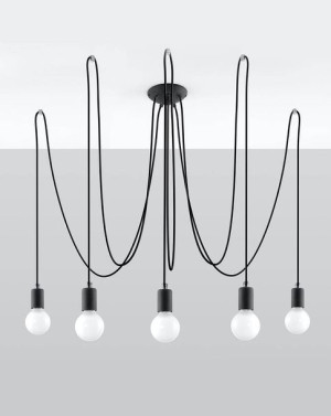 Żyrandol Edison 5 Czarny
