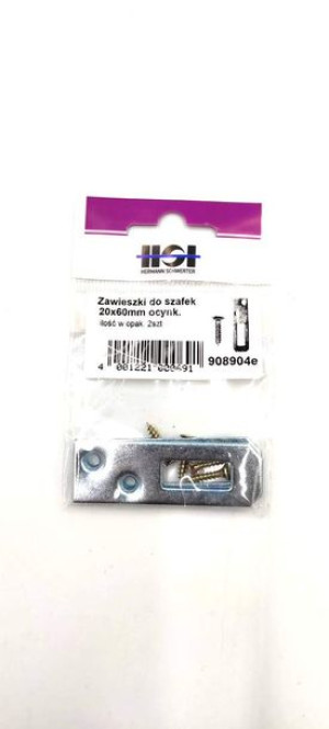 Zawieszki do szafek ocynkowane 20x60mm opak 2