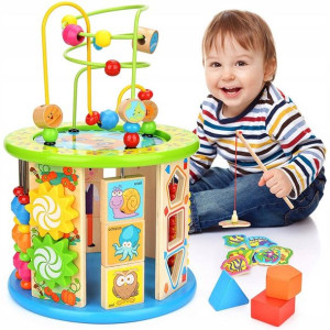 Sorter Zestaw Drewniana Kostka Edukacyjna Dla Dzieci 11w1