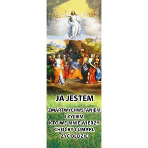 Baner Wielkanocny - Ja Jestem Zmartwychwstaniem i życiem