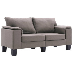 Sofa 2-osobowa, taupe, tapicerowana tkaniną
