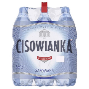 Cisowianka Naturalna woda mineralna gazowana niskosodowa 6 x 1,5 l