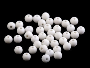 Kule Plastikowe Matowe Białe 10mm 8szt