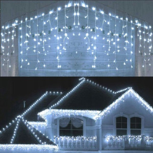 Lampki Led Sople Zewnętrzne Długie 5,5m Na Święta