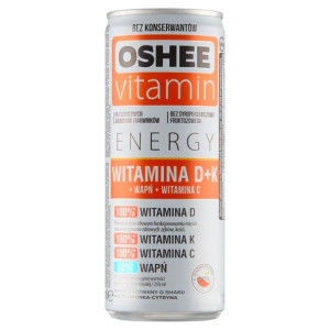 Oshee Vitamin Energy Napój gazowany o smaku mięta-limonka-cytryna 250 ml