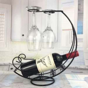 Stojak Na Wino Barek Regał Do Wina Czarny