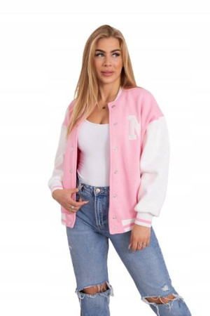 Bluza ocieplana bejsbolówka jasno różowa universal