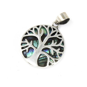 Srebrny Wisiorek 22mm - Abalone
