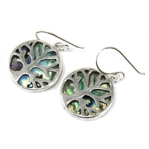 Srebrne Kolczyki 15mm - Abalone