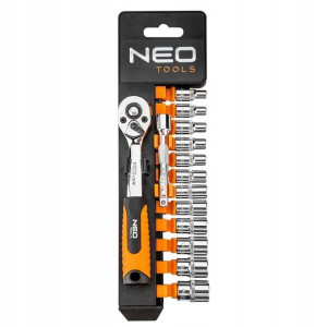 Nasadki + Grzechotka 1/4" 14szt Zestaw NEO
