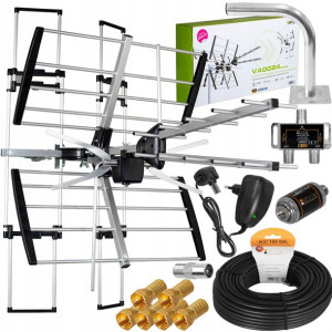 Antena Kierunkowa Dvb-t2 Combo 4k Mux8 Zestaw 2tv