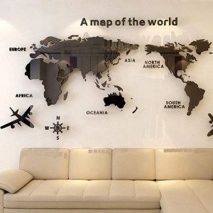 Mapa Świata Akrylowa Na Ścianę 2,8x1,4 Metra