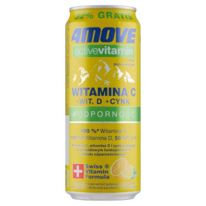 4Move Active Vitamin Odporność Napój gazowany smak pomarańczowy 330 ml
