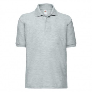 Koszulka dziecięca Polo 65/35 Fruit of the Loom Heather Grey 9-11