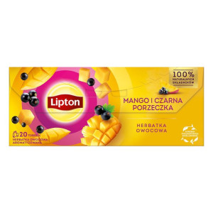 Lipton Herbata owocowa o smaku mango i czarnej porzeczki 34 g ( 20 torebek)