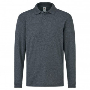 Koszulka dziecięca polo 65/35 z dł ręka Fruit of the Loom DarkGrey 12-13