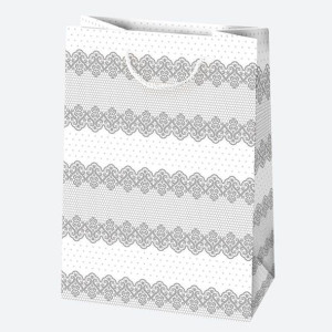 Torba Prezentowa Srebrny Ornament 23x32x11 Cm