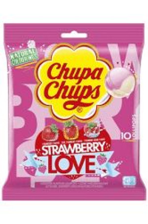 Lizaki Chupa Chups Truskawkowy MIX LOVE 10szt